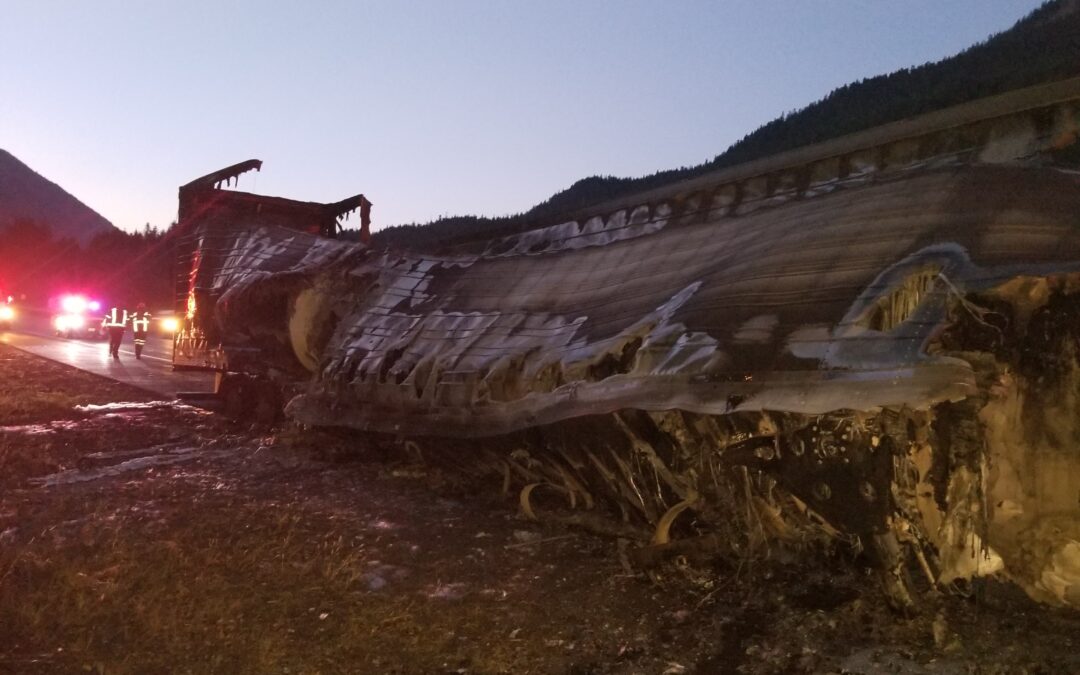 2018-07-01: Burnt Out Trailer Requires Spill Response