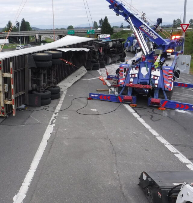 Semi-Truck Wreck Leaves a Spill