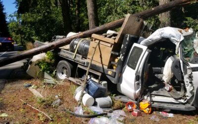 2020-07-08: Smashed Fence Truck Accident Cleanup