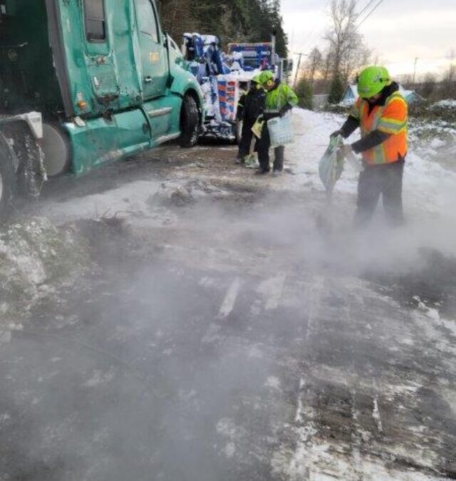 Flipped Semi Requires Spill Recovery and Cargo Cleanup