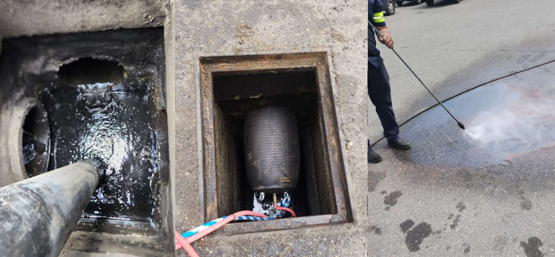 Quick Action Keeps Hydraulic Fluid Spill Out of Storm Drain System