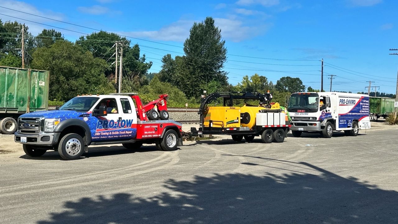 Specialized equipment for parking garage fuel cleanup.